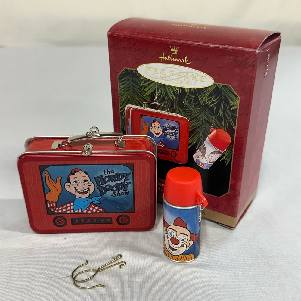 Vintage Hallmark Keepsake “Howdy Doody” Lunch Box Ornament (Set of 2)
